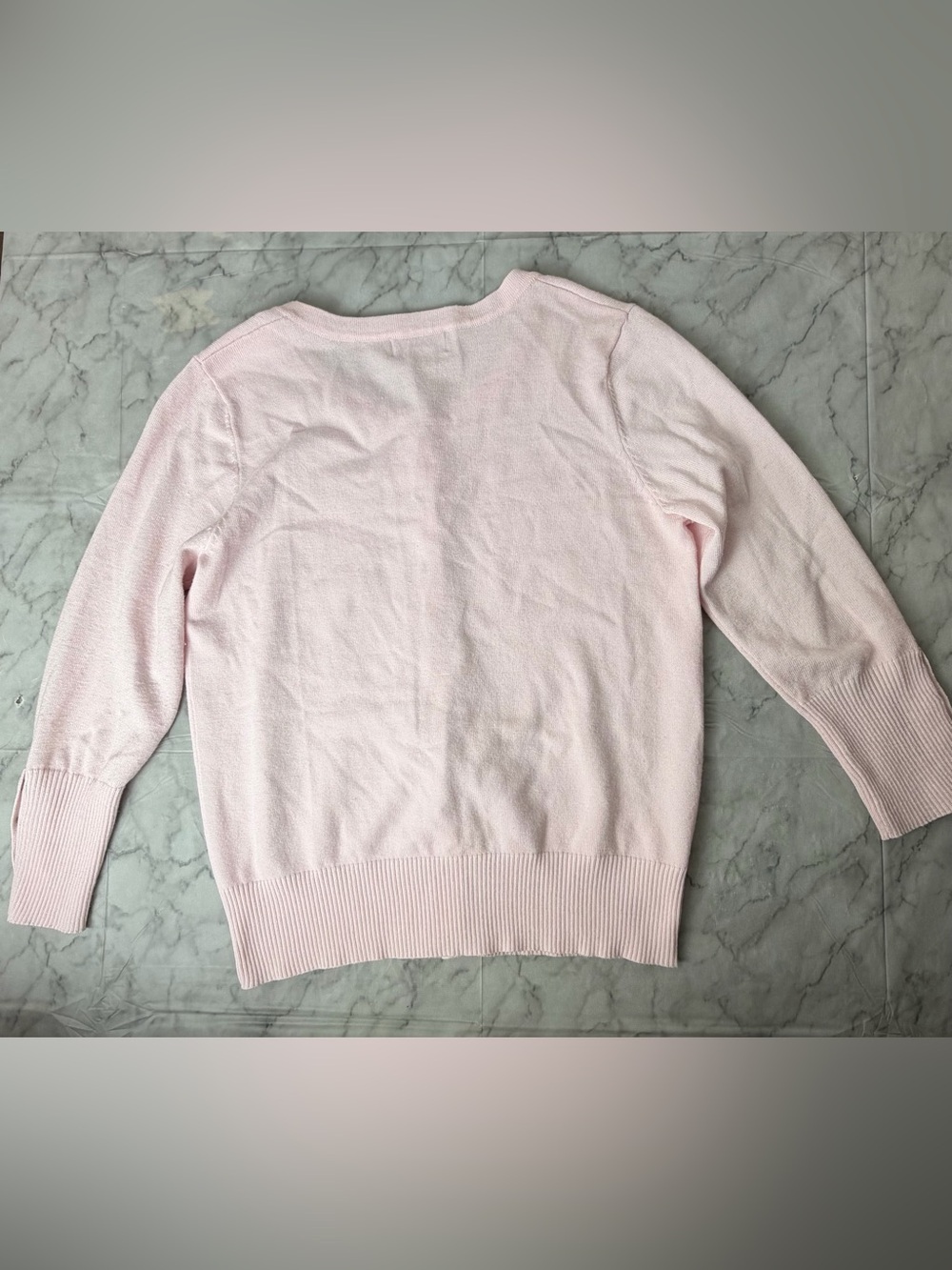 Soft Pink Gold Snap Button Cardigan Sweater M Romantic Preppy Versatile Classic - Picture 10 of 14